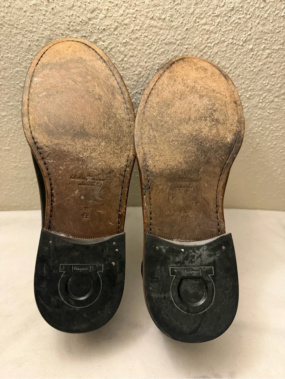 Salvatore Ferraro men black  Oxfords shoes, pre-owned, SZ 11